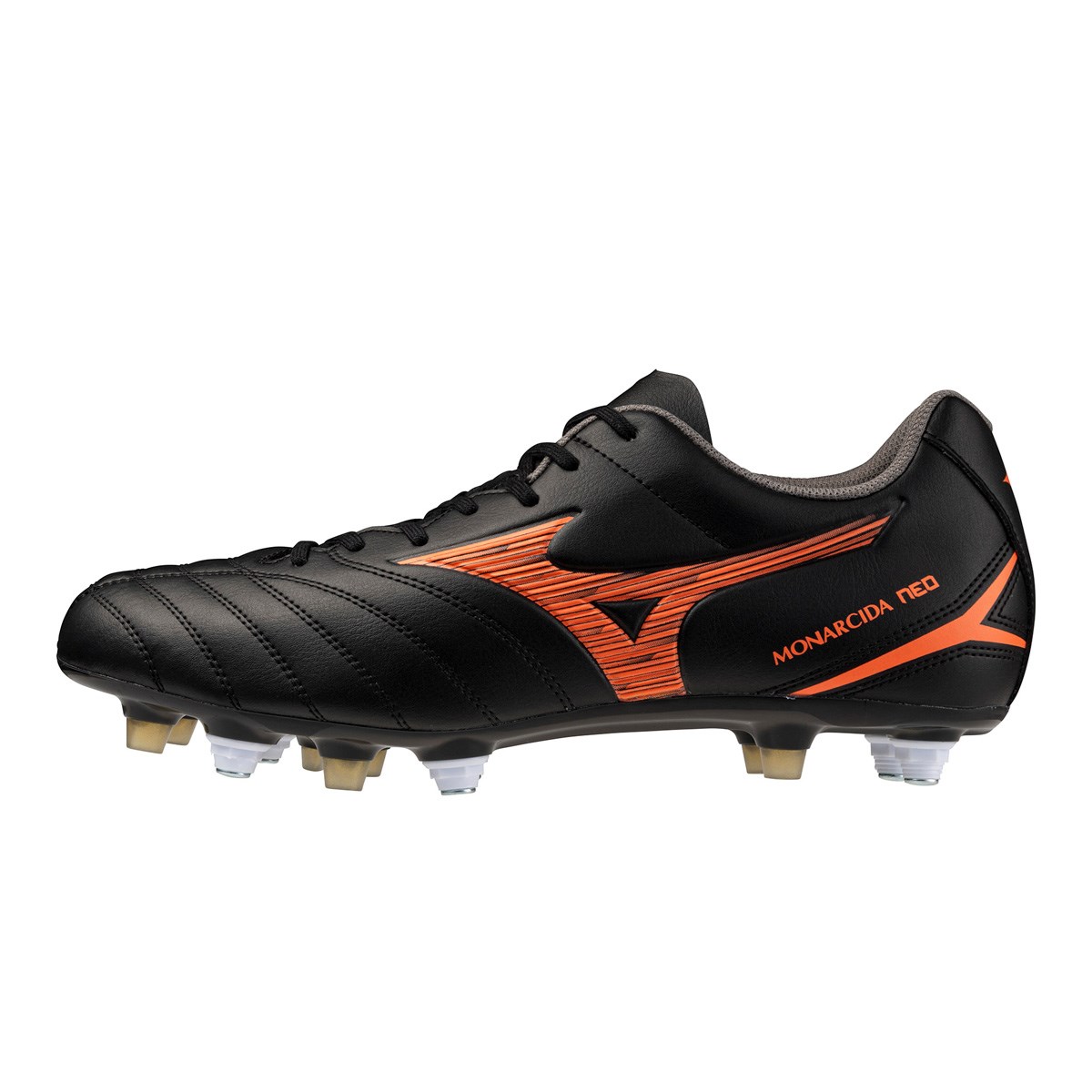 Mizuno Adults Monarcida Neo III Select MIX Soft Ground Rugby Boots Bright Black - Front View