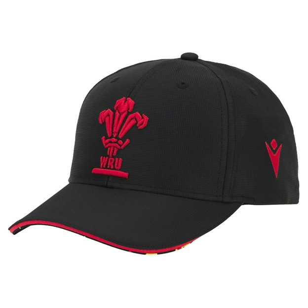 Wales Adults Baseball Cap Curve Visor 25/26 Black - Front