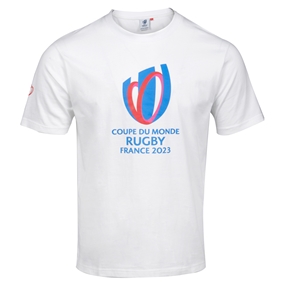 Mens Rugby World Cup 2023 Logo T-Shirt White - Front View