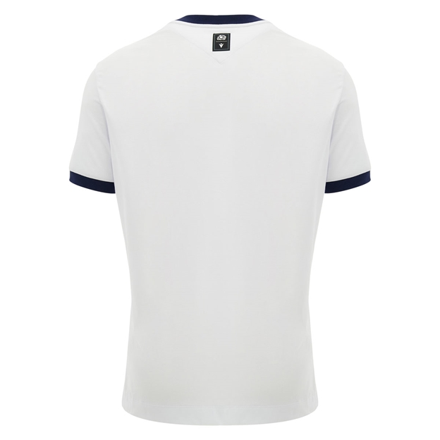 Scotland Mens Travel Cotton T-Shirt 26/27 White and Navy - Back View