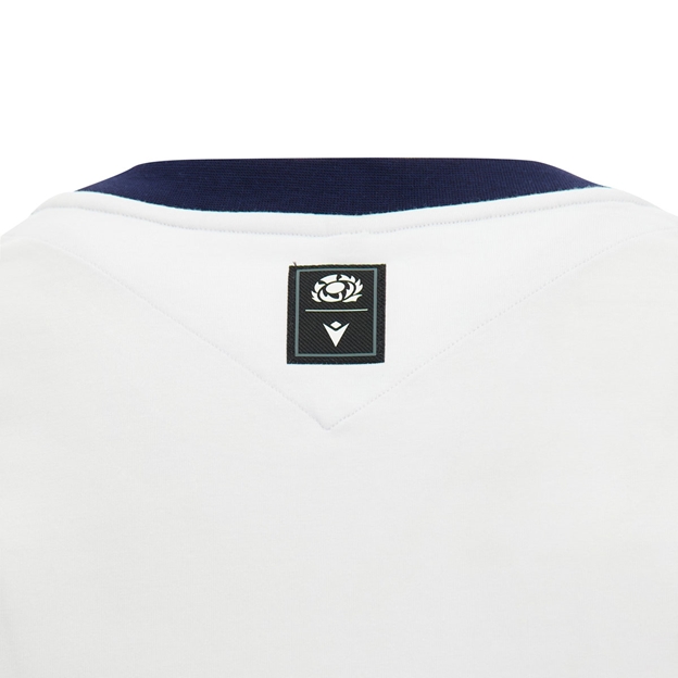 Scotland Mens Travel Cotton T-Shirt 26/27 White and Navy - Nape Detail