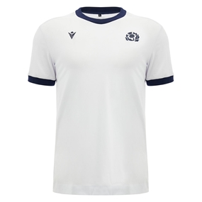 Scotland Mens Travel Cotton T-Shirt 26/27 White and Navy - Front View