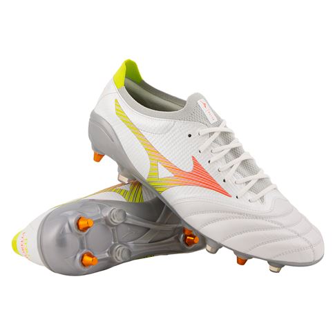 Mizuno Adults Morelia Neo V β Elite MIX Soft Ground Rugby Boots White - Front View