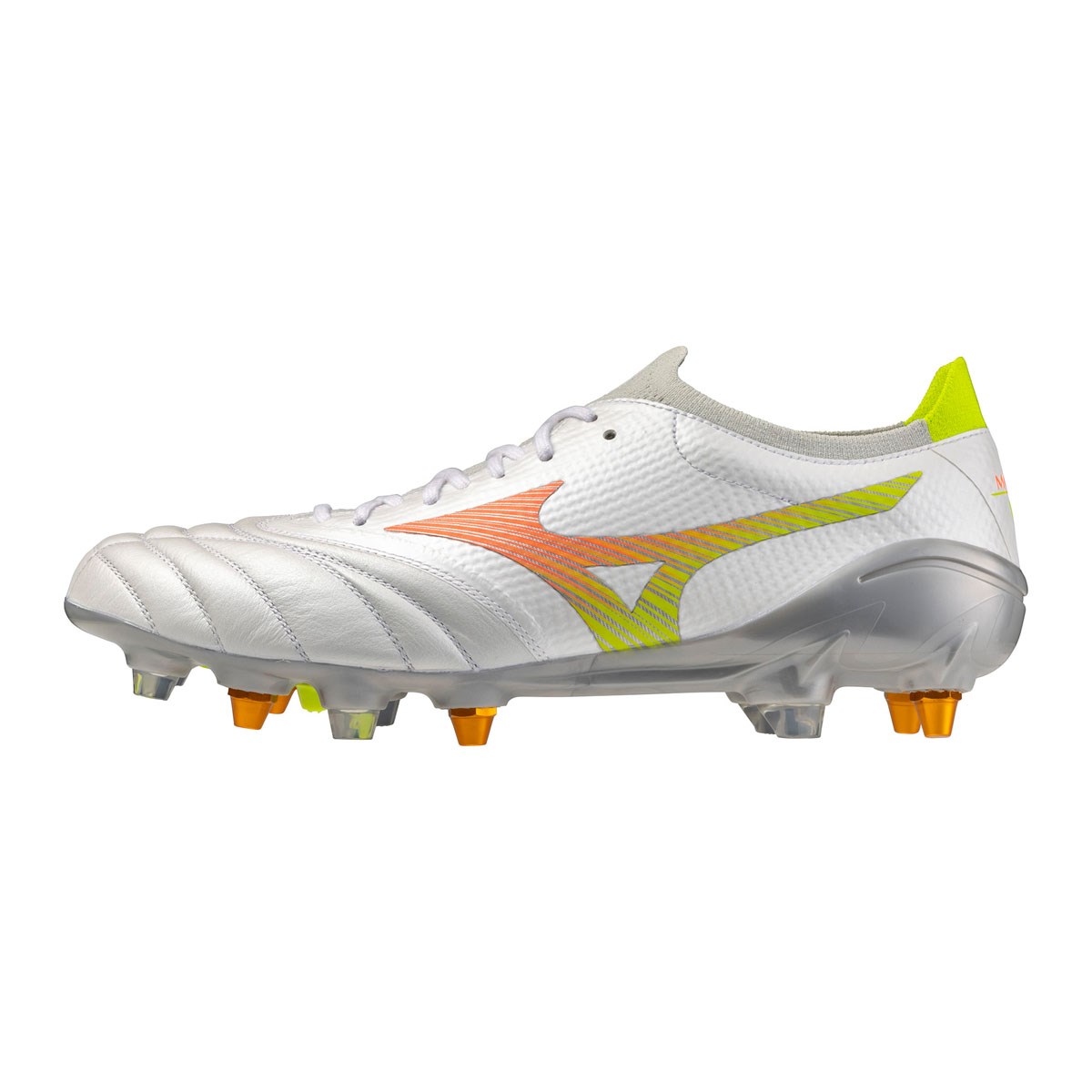 Mizuno Adults Morelia Neo V β Elite MIX Soft Ground Rugby Boots White - Front View