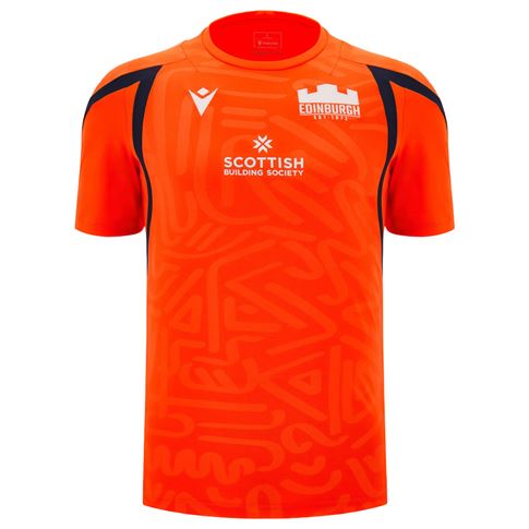 Edinburgh Mens Training T-Shirt 26/27 Orange Navy - Front View
