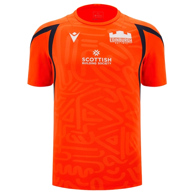 Edinburgh Mens Training T-Shirt 26/27 Orange Navy - Front View