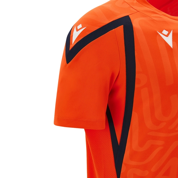 Edinburgh Mens Training T-Shirt 26/27 Orange Navy - Sleeve Close-up
