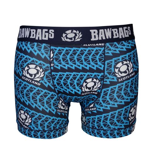Bawbags Boys Scotland Rugby Stadium Cool De Sacs Boxer Shorts Navy - Front