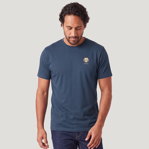 Portugal 1935 Mens Cotton T-Shirt Petrol Blue - Model Front View