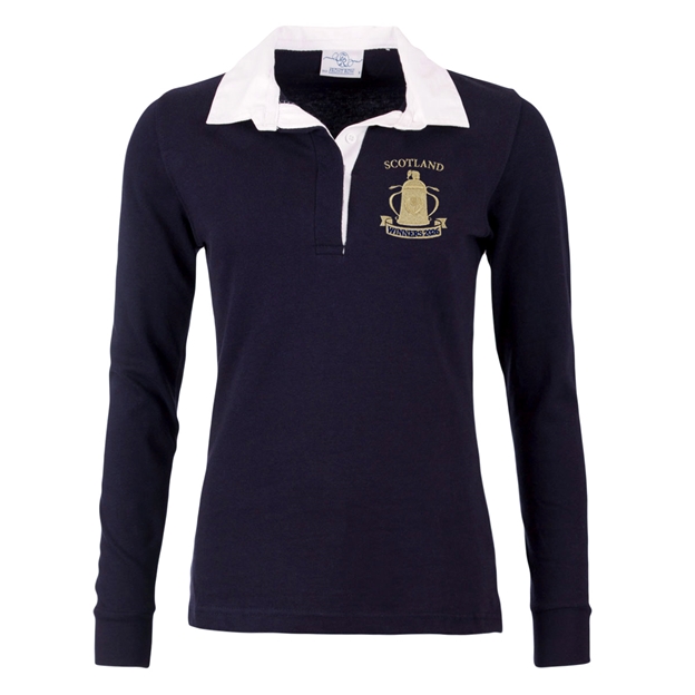 Scotland Womens Cup Winners 2026 Classic Rugby Shirt Navy - Front