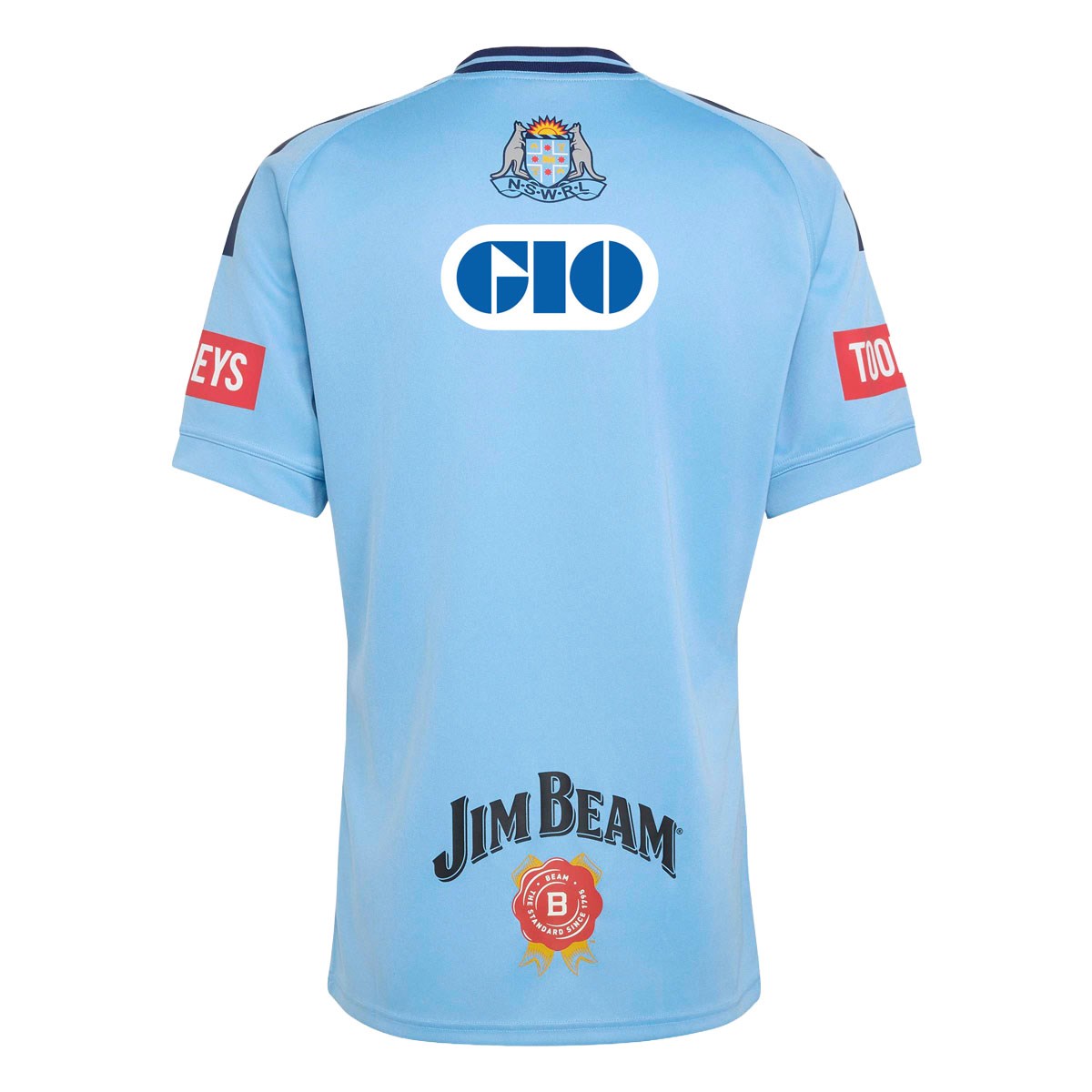 New South Wales Blues Mens Home Rugby Shirt 26/27 Light Blue - Front View