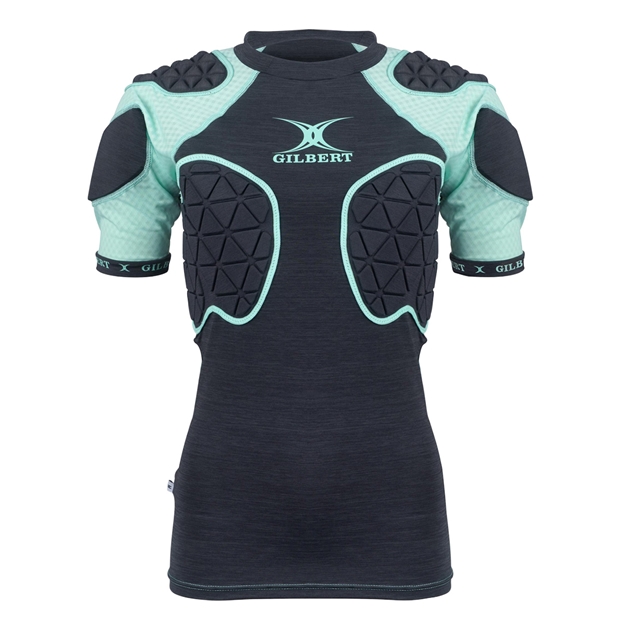 Gilbert Womens Triflex Lite Rugby Shoulder Pads Black - Front