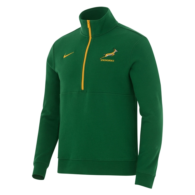 South Africa Springboks Mens Half Zip Sweatshirt 26/27 Gorge Green - Front View