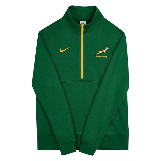 South Africa Springboks Mens Half Zip Sweatshirt 26/27 Gorge Green - Flatlay View