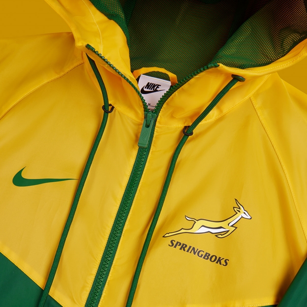 South Africa Springboks Mens Windrunner 26/27 Gorge Green - Flatlay Detail View