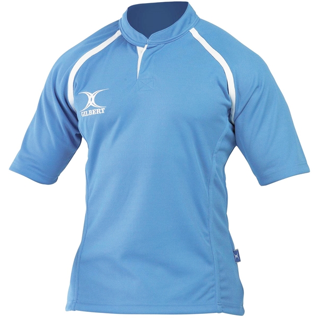 Gilbert Teamwear Xact Plain Match Shirt Sky - Front