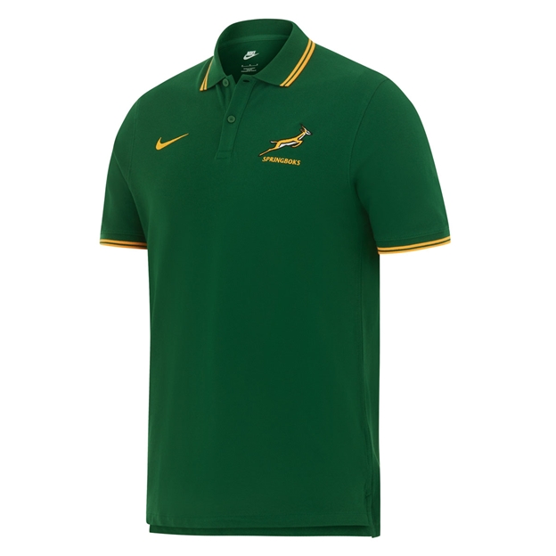 South Africa Springboks Mens Polo 26/27 Gorge Green - Front View