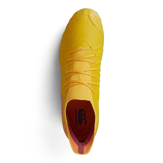 Canterbury Adults Speed Infinite Elite Firm Ground Rugby Boots Yellow - Top
