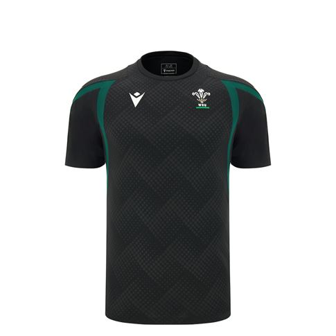 Wales Kids Training T-Shirt 26/27 Black - Front View