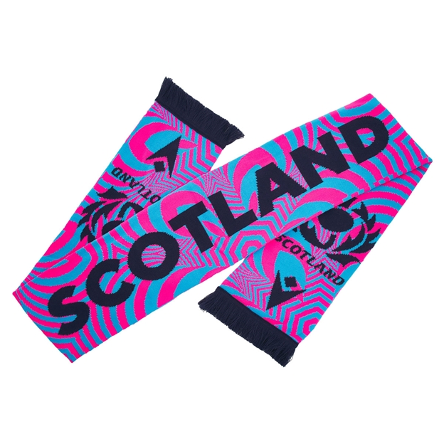 Scotland Scarf 26/27 Navy and Pink - Detail View
