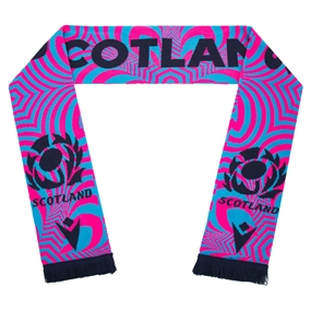 Scotland Scarf 26/27 Navy and Pink - Front View