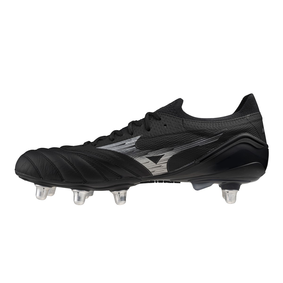 Mizuno Adults Morelia Neo IV Elite SG Rugby Boots - Black/Silver - Outstep