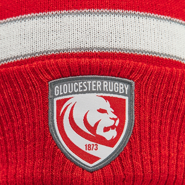 Gloucester Adults Bobble Beanie 26/27 Red - Gloucester Crest Detail