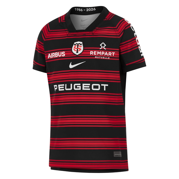 Stade Toulousain Mens Home Rugby Shirt 25/26 Black - Front