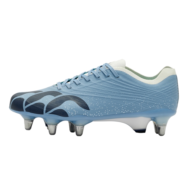 Canterbury Adults Stampede Groundbreak Elite Soft Ground Rugby Boots Mountain Spring Grey - Outstep View