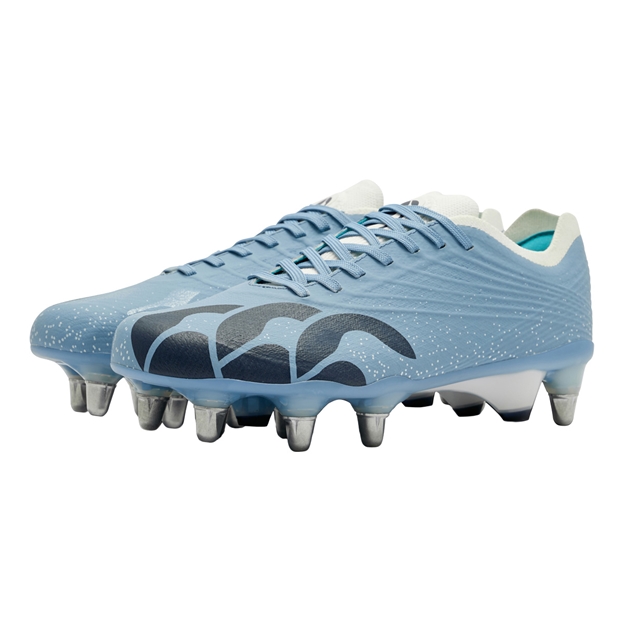 Canterbury Adults Stampede Groundbreak Elite Soft Ground Rugby Boots Mountain Spring Grey - Pair View