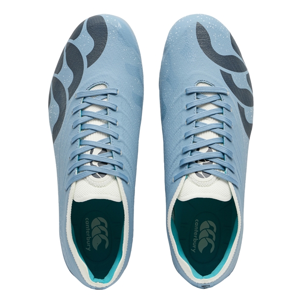 Canterbury Adults Stampede Groundbreak Elite Soft Ground Rugby Boots Mountain Spring Grey - Top View