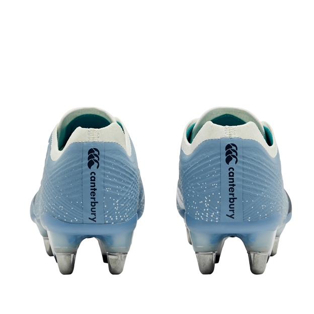 Canterbury Adults Stampede Groundbreak Elite Soft Ground Rugby Boots Mountain Spring Grey - Back View