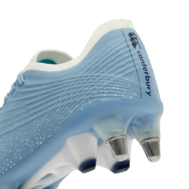 Canterbury Adults Stampede Groundbreak Elite Soft Ground Rugby Boots Mountain Spring Grey - Heel Close-up