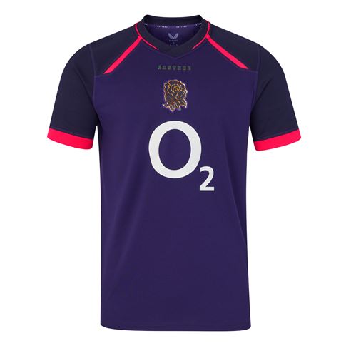 England Mens Away Rugby Shirt 26/27 Maritime Blue - Front View