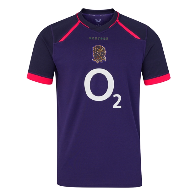 England Mens Away Rugby Shirt 26/27 Maritime Blue - Front View