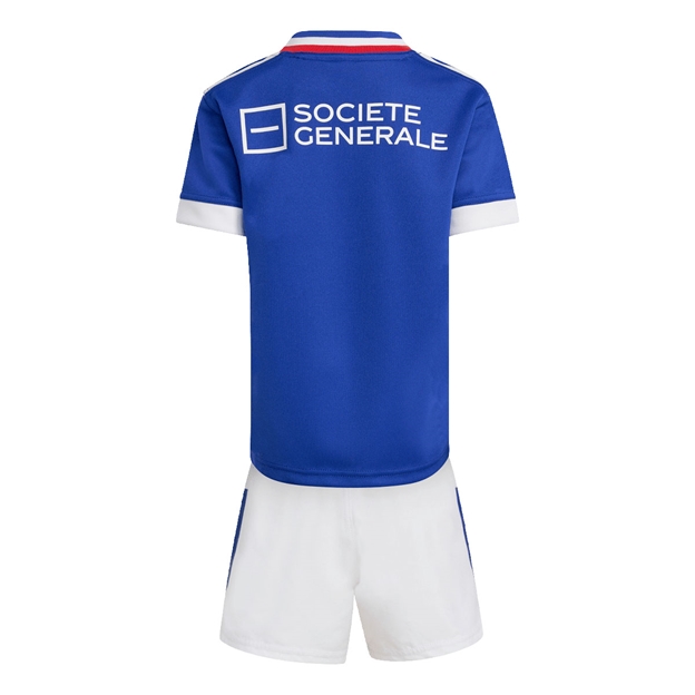 France Infants Home Rugby Kit Lucid Blue 25/26 - Full Set Back View
