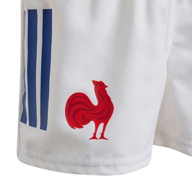 France Infants Home Rugby Kit Lucid Blue 25/26 - Shorts FFR Logo Close-up