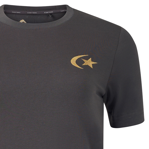 Saracens Mens 150th Anniversary T-Shirt 26/27 Gunmetal - Saracens Crest Close-up