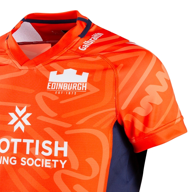 Edinburgh Mens Training Rugby Shirt  26/27 - Orange/ Navy