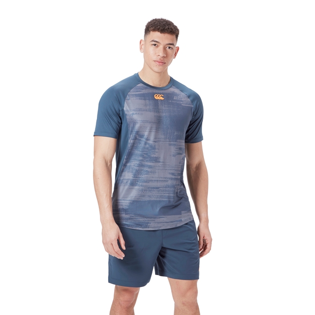 Canterbury Mens Vapodri Graphic Superlight Tee - Navy Model Front