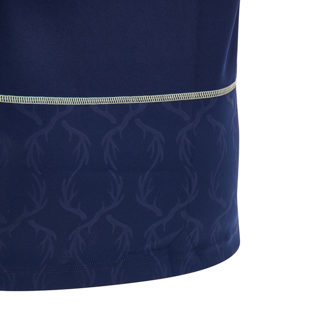 Scotland Kids Home Rugby Shirt 26/27 Navy and Sand - Hem Stag Pattern