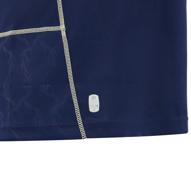 Scotland Kids Home Rugby Shirt 26/27 Navy and Sand - Official Licensed Product Close-up