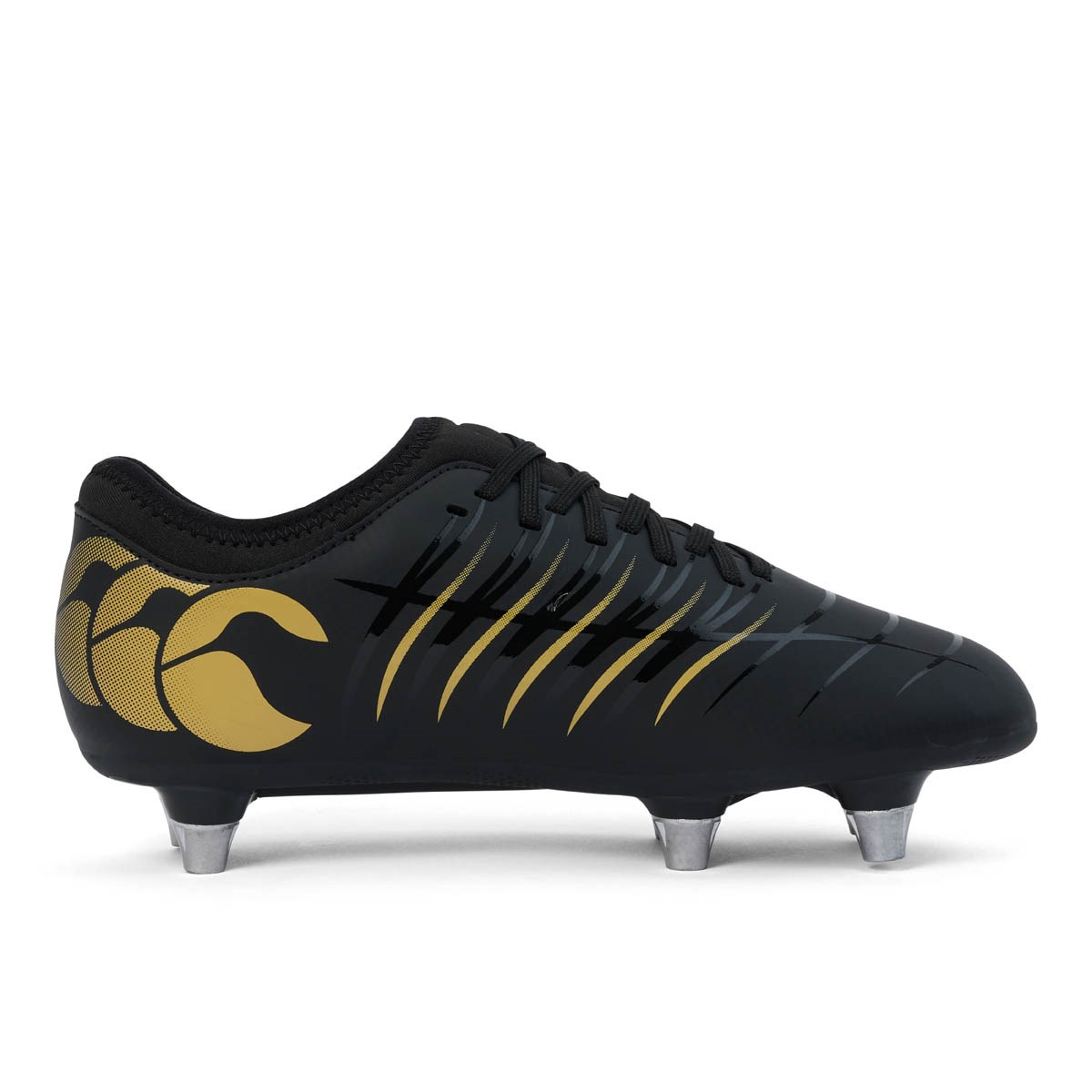 Canterbury Kids Phoenix 2.0 Team Soft Ground Rugby Boots Black - Outstep View