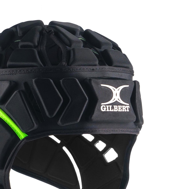 Gilbert Adults Fusion Headguard Black - Close-up