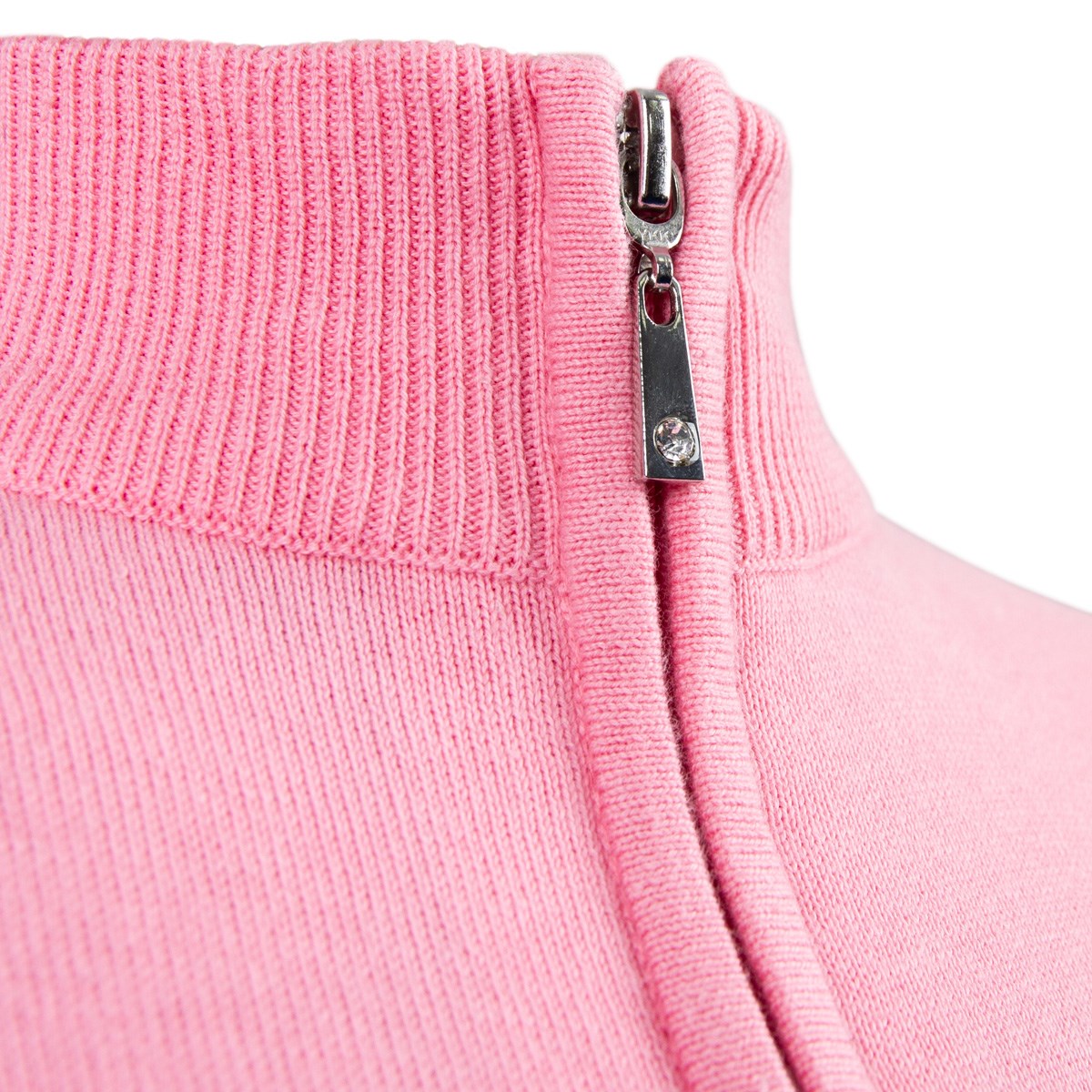Scotland Womens Glenmuir Zip Neck Cotton Sweater Candy - Front