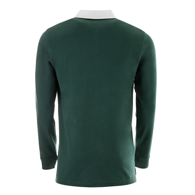 Womens World Cup Ireland Adults Classic Heavyweight Rugby Shirt Bottle Green - Back