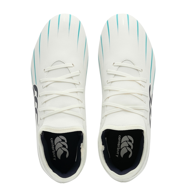 Canterbury Adults Speed Falcon 2.0 Team Soft Ground Rugby Boots White - Pair Top View