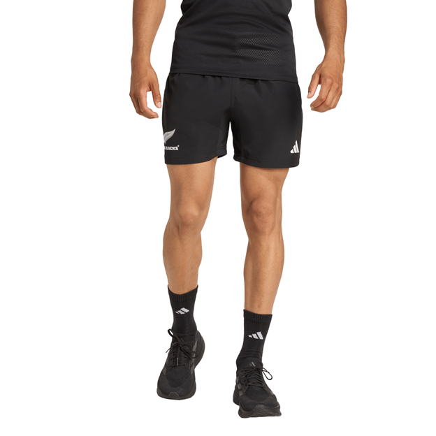 All Blacks Mens Home Rugby Shorts 25/26 Black - Model Walking