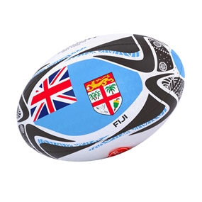 Rugby World Cup 2027 Gilbert Fiji Flag Rugby Ball - Front View