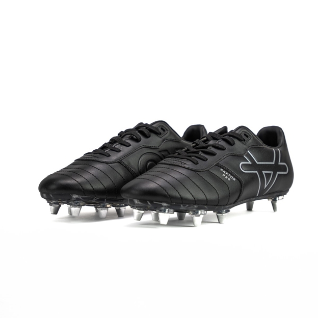 Oxen Adults Raptor Pro Soft Ground Rugby Boots-Black/Silver - Front